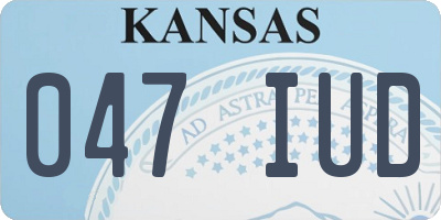 KS license plate 047IUD