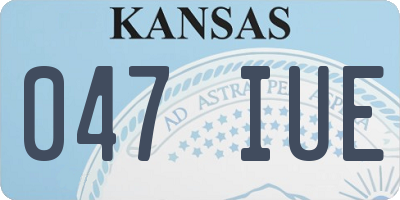 KS license plate 047IUE
