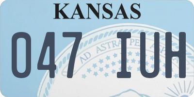 KS license plate 047IUH