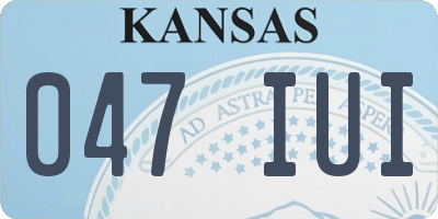 KS license plate 047IUI