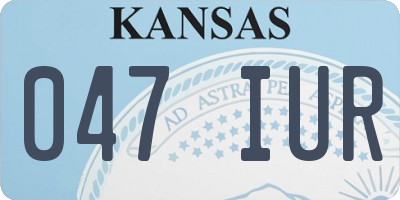 KS license plate 047IUR