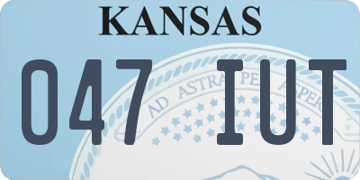 KS license plate 047IUT