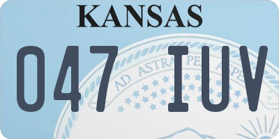 KS license plate 047IUV