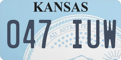 KS license plate 047IUW