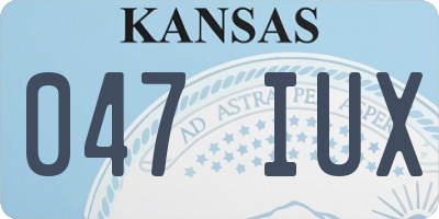 KS license plate 047IUX