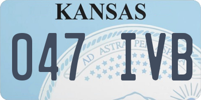 KS license plate 047IVB