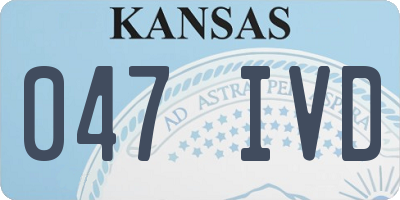 KS license plate 047IVD