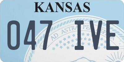 KS license plate 047IVE