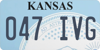 KS license plate 047IVG