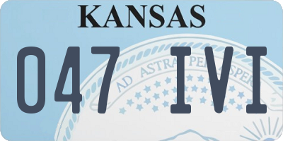 KS license plate 047IVI