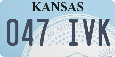 KS license plate 047IVK
