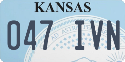 KS license plate 047IVN
