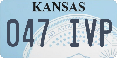 KS license plate 047IVP