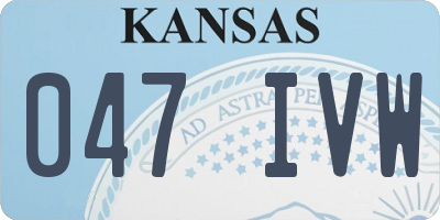 KS license plate 047IVW