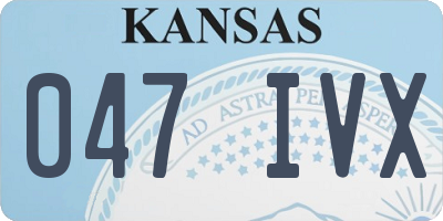 KS license plate 047IVX