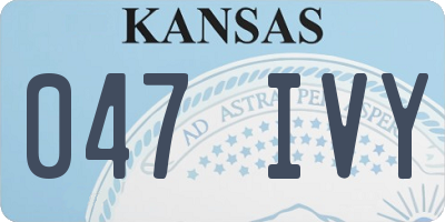 KS license plate 047IVY