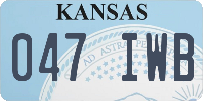 KS license plate 047IWB