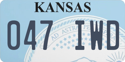 KS license plate 047IWD