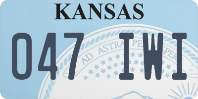 KS license plate 047IWI