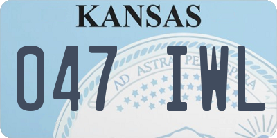 KS license plate 047IWL
