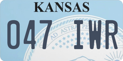 KS license plate 047IWR