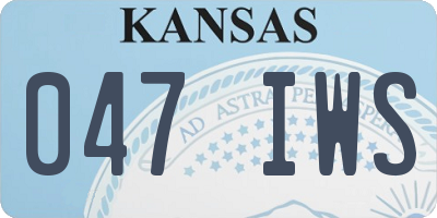 KS license plate 047IWS