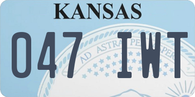 KS license plate 047IWT