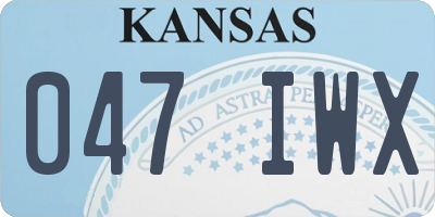 KS license plate 047IWX