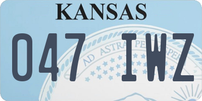 KS license plate 047IWZ