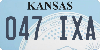 KS license plate 047IXA