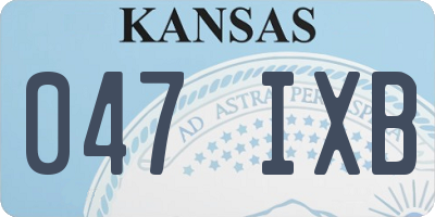 KS license plate 047IXB