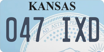 KS license plate 047IXD