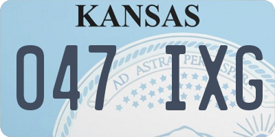 KS license plate 047IXG