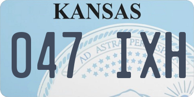 KS license plate 047IXH