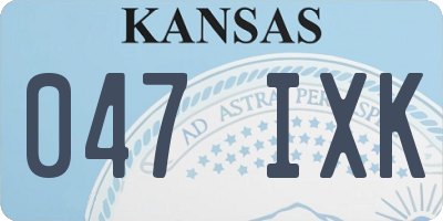 KS license plate 047IXK