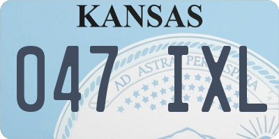 KS license plate 047IXL