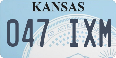KS license plate 047IXM