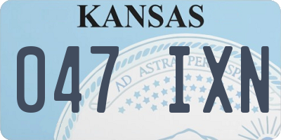 KS license plate 047IXN