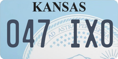 KS license plate 047IXO