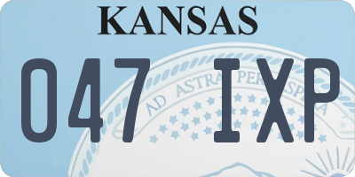 KS license plate 047IXP