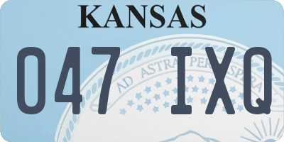 KS license plate 047IXQ