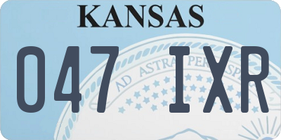 KS license plate 047IXR