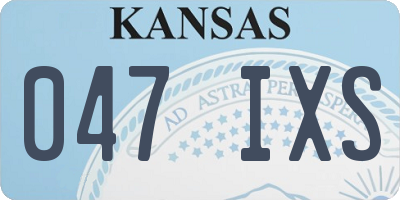 KS license plate 047IXS