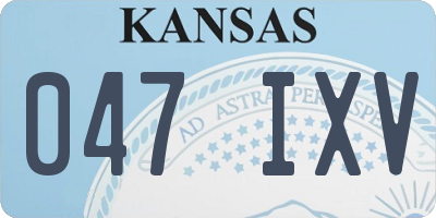 KS license plate 047IXV