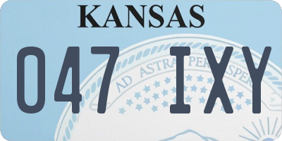 KS license plate 047IXY