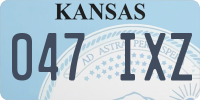 KS license plate 047IXZ