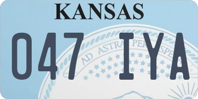 KS license plate 047IYA