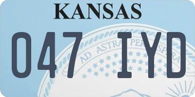 KS license plate 047IYD