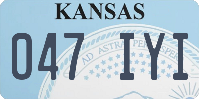 KS license plate 047IYI