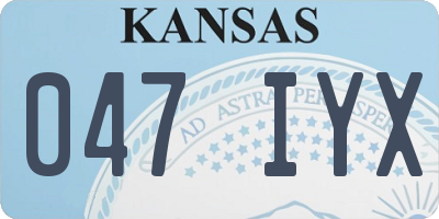KS license plate 047IYX